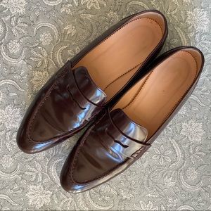 J Crew Oxblood Leather Loafers